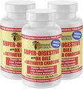 Sunshine Naturals Super Suplemento Digestivo. Carvão de Ox Bile e ativado para suporte digestivo, alívio de inchaço, limpeza de tripa, absorção de nutrientes e bem-estar geral. 100 Comprimidos. Embalagem de 3