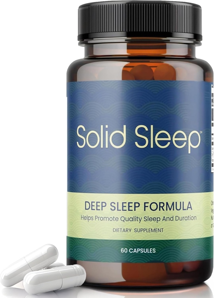 Fórmula de sono profundo, Ajuda natural ao sono sem melatonina, Bisglicinato de magnésio, L. Theanina, Inositol, Pílulas para dormir para adultos, 60 Cápsulas Vegan