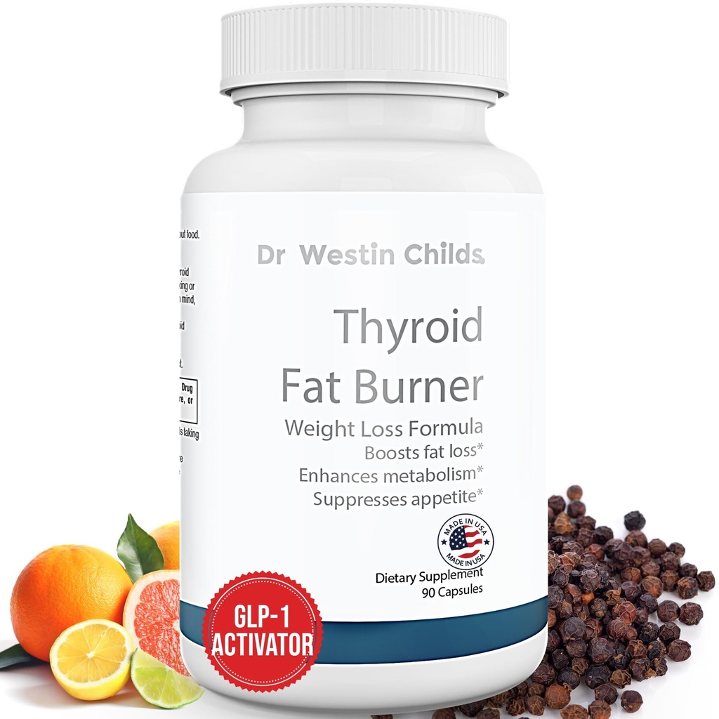 Dr. Westin Childs Thyroid Fat Burner - Suplemento de perda de peso termogênico de ação rápida para mulheres com hipotireoidismo, Hashimoto & Hipertireoidismo para aparar cintura, Bloating, 30 Servings