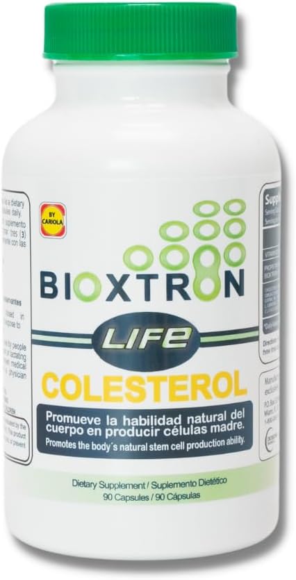 Bioxtron Vida Colesterol Natural AFA Stem Cell Supplement - Produção de células estaminais - Suporte do Sistema Imune - Suporta Níveis de colesterol - Suporta articulações e músculos - 90 Caps
