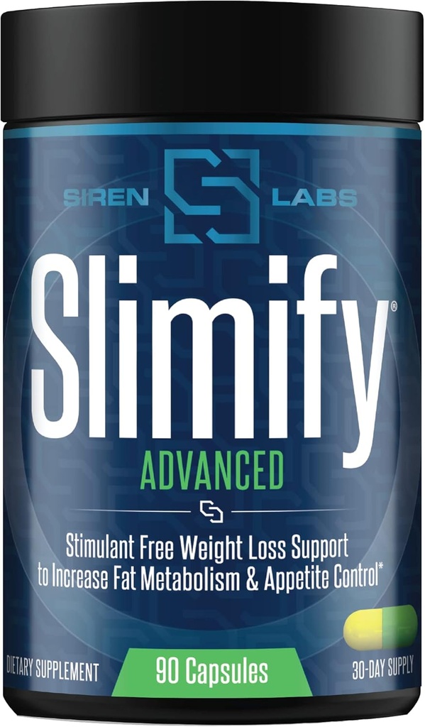Slimify Advanced Fat Burner for Weight Loss - Garcinia Cambogia, Manga Africana e Grãos do Paraíso - Impulsionar o Metabolismo, Diminuir o Apetite e Aumentar a Energia - Stim Free (90 Cápsulas)