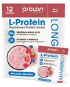 Prolon Longevidade Planta Based Protein Powder (Síntese e reparação muscular), Envelhecimento saudável, Melhor desempenho, Vitaminas, Sem glúten, Aminoácidos, Antioxidantes, 25g de proteína, Berry, 12 pacotes