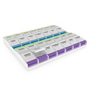EZY DOSE Semanalmente (7-dia) Organizador de comprimidos, recipiente de vitaminas, e planejamento de medicina diária, 2X-grandes compartimentos botão de pressão, artrite amigável, fácil de usar, 4 vezes por dia, claro Lids, BPA Free