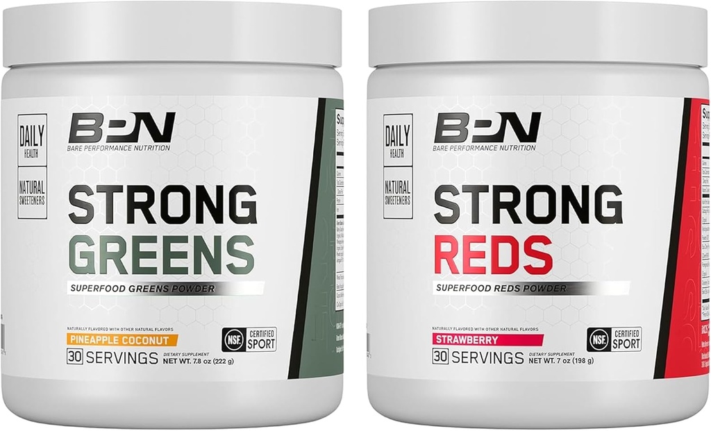 NUTRIÇÃO DE DESEMPENHO BPN Verdes fortes (Coco de maçã) & Reds (Strawberry)