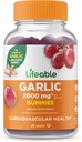 Pastilhas de alho - 2000 mg - Grande sabor sabor natural Gummy Suplemento Vitamina - Gluten Free, Vegetarian, GMO Free Chewable - para adultos 90 Gummies