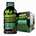 Vitamina Energia Treino+ Força extra Energia Shot Sour Apple 48 Pack, 260mg Cafeína Natural, Pré-treino, B-Vitaminas, Minerais, Endurance & Performance, Zero Açúcar, Gluten-Free, Vegan, 1,93 fl oz
