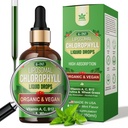Biochlorophyll líquido gotas lipossomais para mulheres e homens, 6-em-1 Verdes Superalimento Vegan clorophyll w / Spirulina, Erva de trigo, Vitamina C B12 A para desodorante interno *, Energia, Digestivo, 1Packs/2 Fl Oz