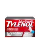 Tylenol Força extra Geles de liberação rápida de acetaminofeno, analgésicos e medicamentos redutores de febre, Gelcaps com furos com laser, 500 mg de acetaminofeno, 225 contagem