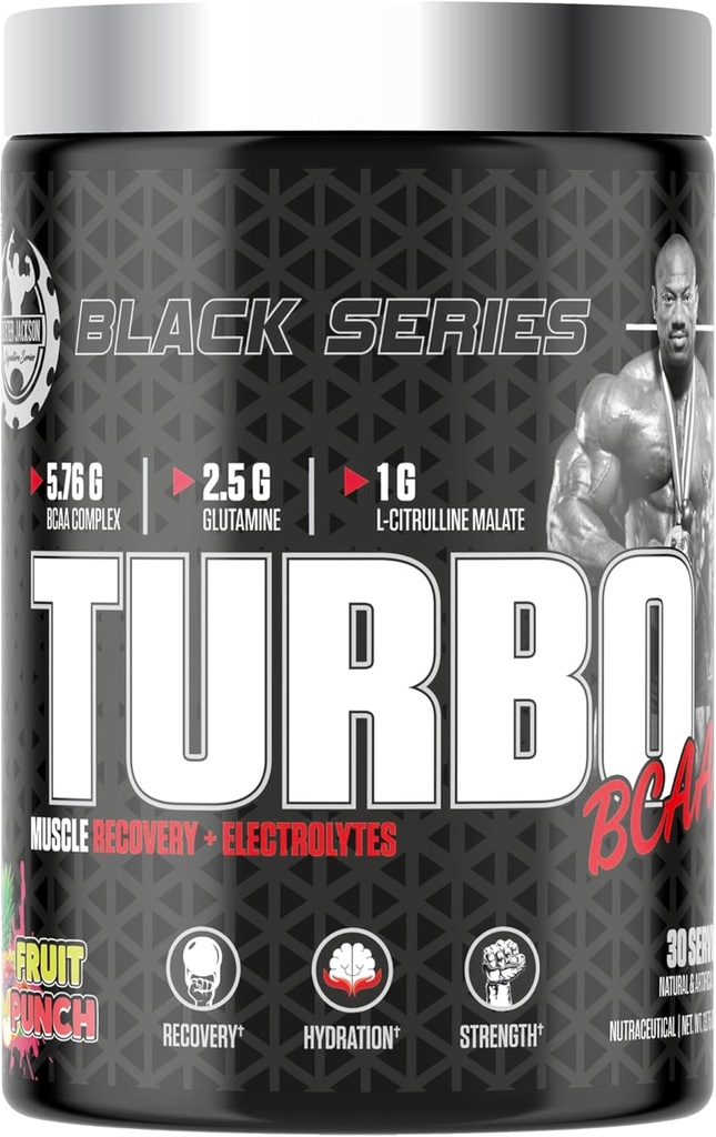 Série preta Turbo BCAA □ Fórmula de recuperação muscular avançada para desempenho aprimorado
