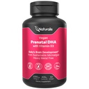Naturalis Vegan Pré-natal com Especrum Omega-3 completo, Algae DHA, EPA, DPA, Vitamina D3 & Folato ativo L 5-MTHF, Sociedade Vegan Certified, Sustainable Sourced, Non-GMO & Soy Livre