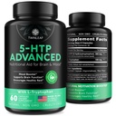 TWINLEAF 5 HTP Supplement for Mood Support - Made in USA - Cápsulas naturais de 5-HTP & L-triptofano - 5-HTP Booster para homens e mulheres - Fórmula proprietária para o humor e relaxamento - 60 Cápsulas Vegan