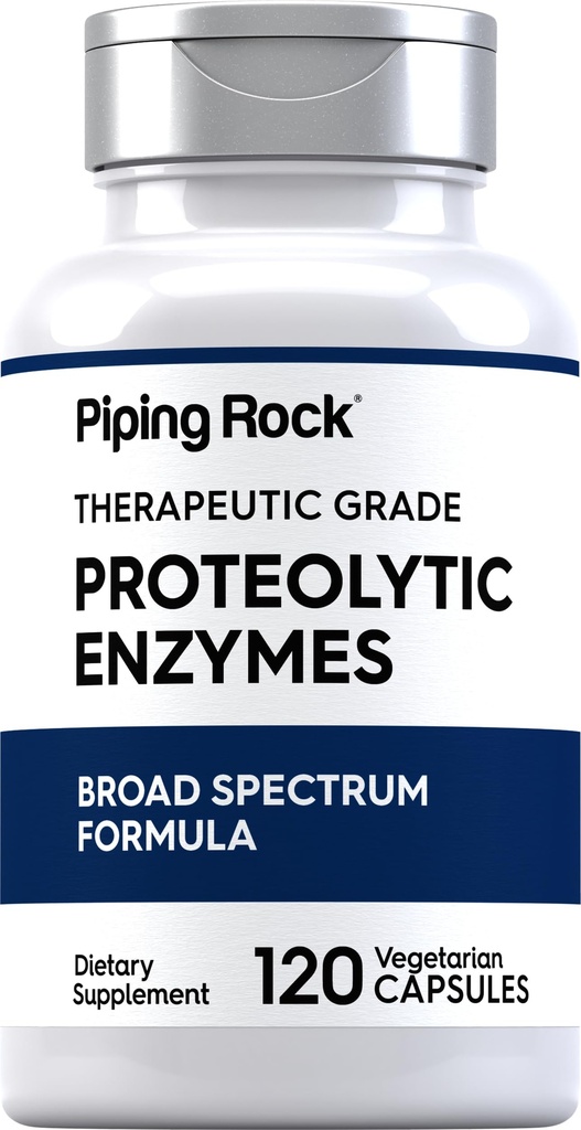 Piping Rock Proteolytic Enzimes Suplemento 120 Cápsulas Complexo de Espectro Amplo