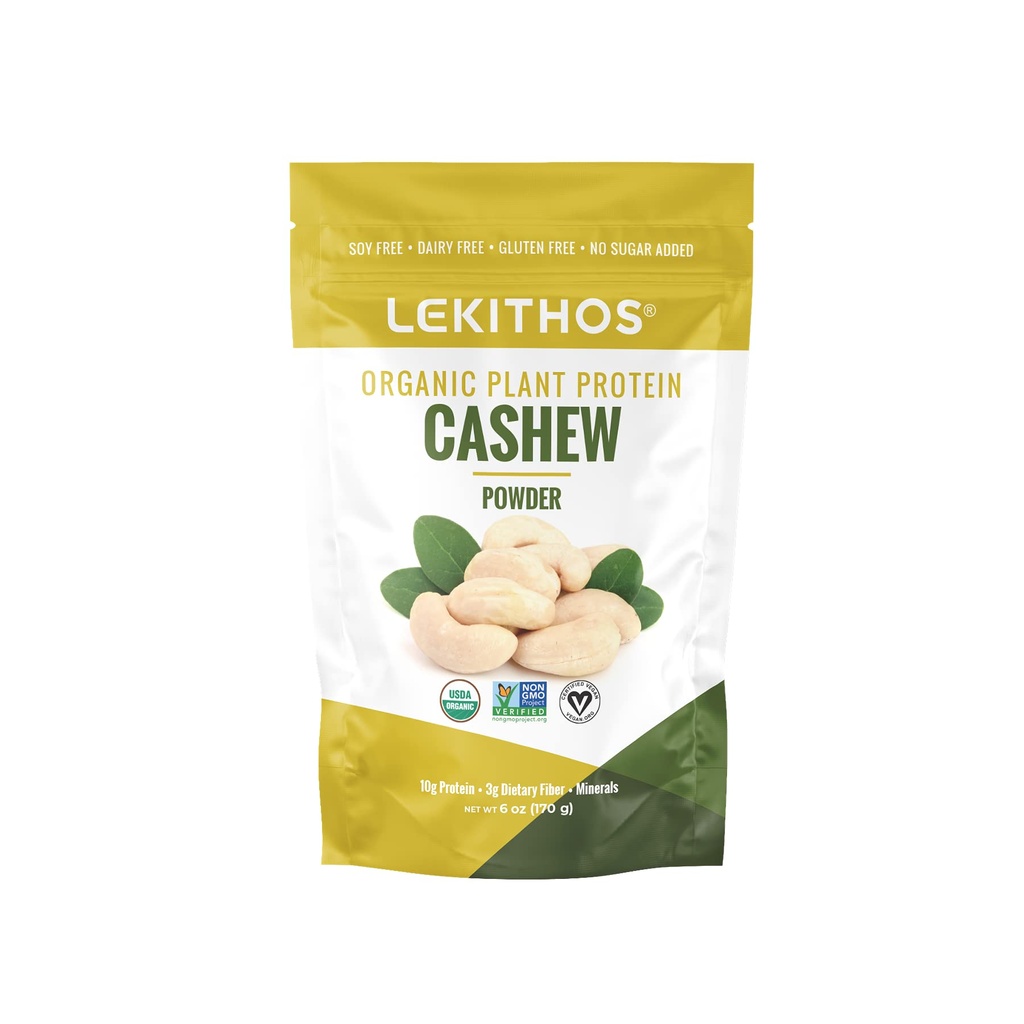 Proteína de caju orgânico em pó - 6 oz - 10g de proteína - USDA certificado orgânico, projeto não-GMO verificado, Não adicionado de açúcares - certificado Vegan, Gluten Free