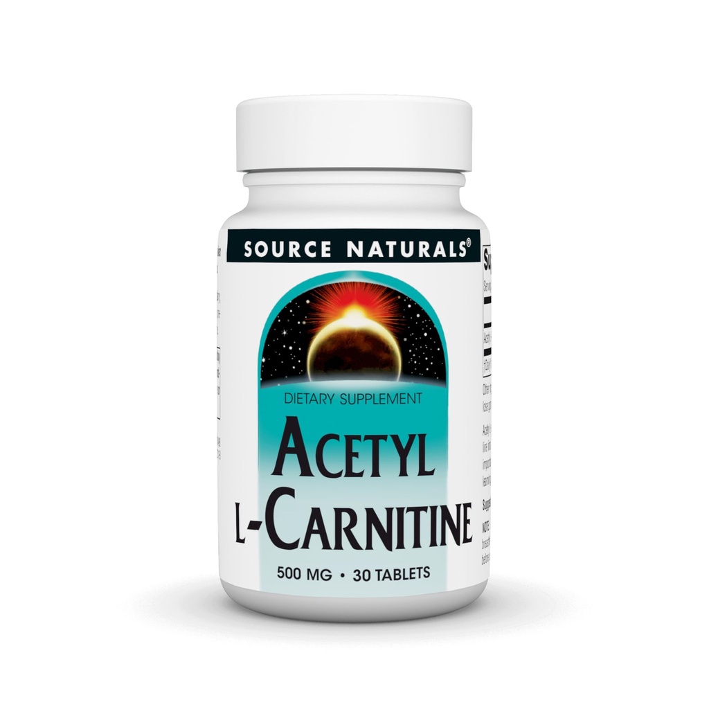 Fonte Naturals Acetil L-Carnitina, 500mg, 30 Comprimidos