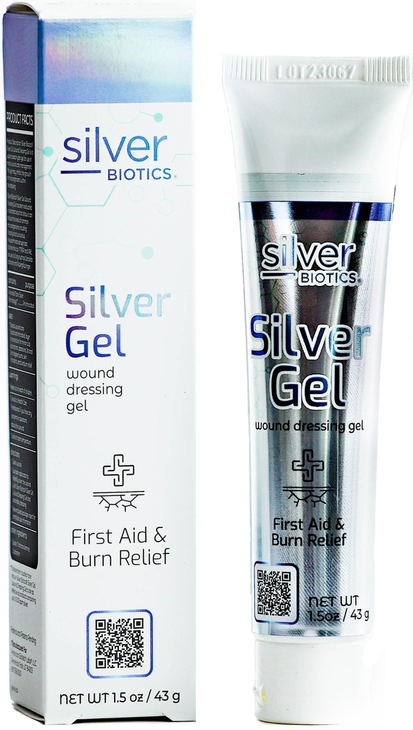 Silver Biotics 24 PPM Silver Huund Healing Gel Camada de proteção para cortes, irritações e queimaduras