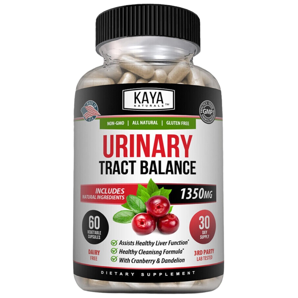 Kaya Naturals - D-Mannose - Urinary Tract UT Cleanse & Bladder Health - Made with Cranberry, Hibiscus & Dandelion Root - D Mannose Cápsulas Cranberry Suplemento - 60 Veggie Cápsulas