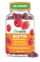 Pastilhas de Biotina Vidable - 10.000mcg - Grande degustação de cabelo pele e unhas Gummies - GMO-Free Vegan Biotin Suplemento - Pele de cabelo e unhas Vitaminas para mulheres