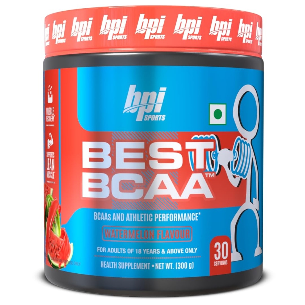 BPI Sports Best BCAA Powder - Apoio à recuperação muscular - Ranched Chain Amino Acids - Blocos de Construção de Proteínas e Músculos - Recuperação pós-treino - Hidração - Melancia Gelo, 30 Servings