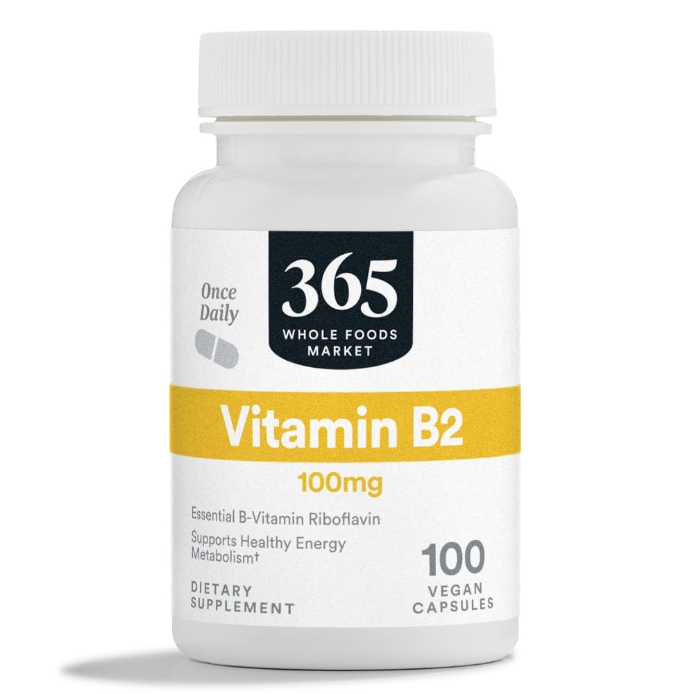 365 Por mercado inteiro de alimentos, Vitamina B2, 100Mg, 100 Cápsulas Vegetais