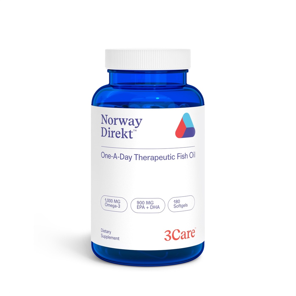 Norway Direkt Omega-3 Fish Oil 2.000mg de Omega-3 por 2 softgel , 1060mg EPA, 740mg DHA (2 Soft-Gel Serving) Pharmaceutical Grade (180 Softgels)