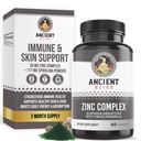 Cápsulas Complexo Zinco com Absorção Enhanced, Antioxidante e Imune Suplemento de Suporte, Suplemento Zinco para Homens e Mulheres por Bliss Antigo (60 Cápsulas)