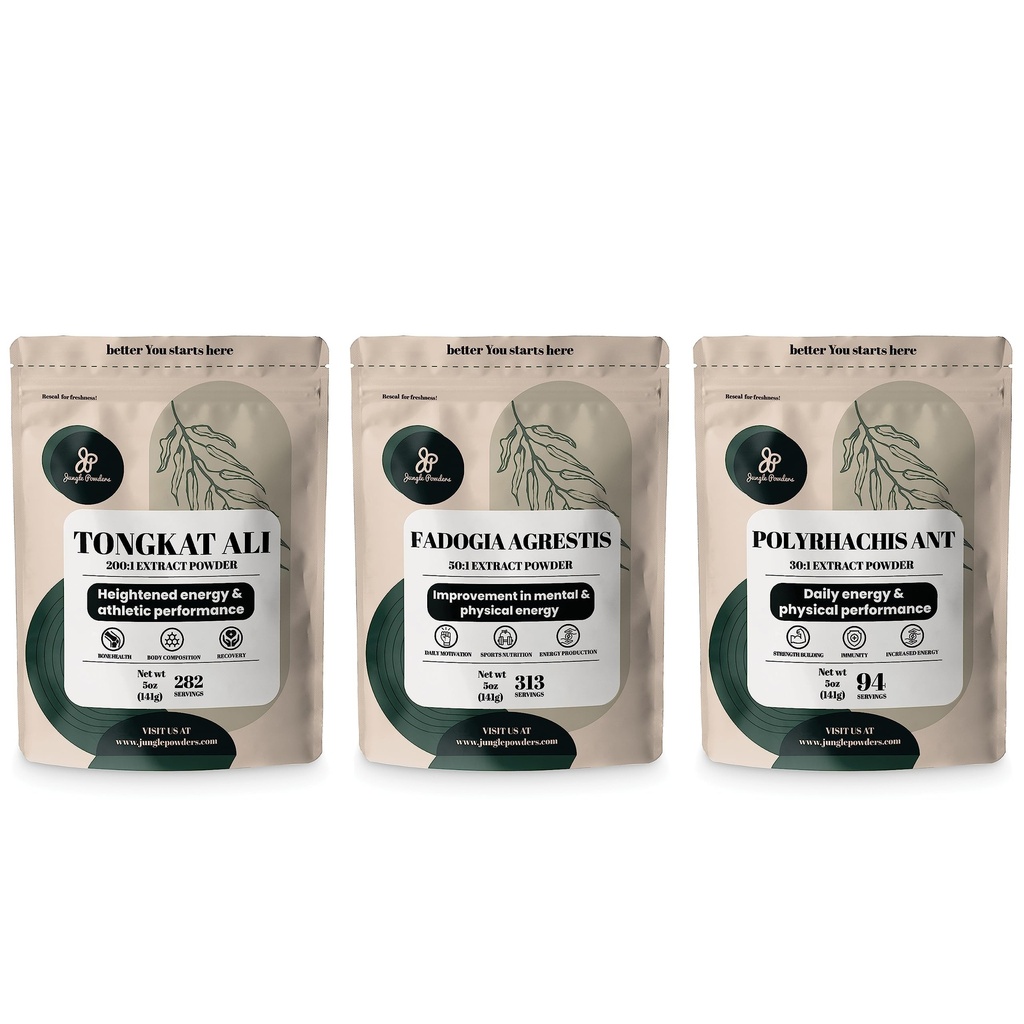 Pó de selva Tongkat Ali para homens 282 Servings, Fadogia Agrestis Extrair Pó 313 Servings, Black Ant 30:1 Concentração 94 Servings 5 oz Suplemento Mens Apoio à saúde para unidade e paixão