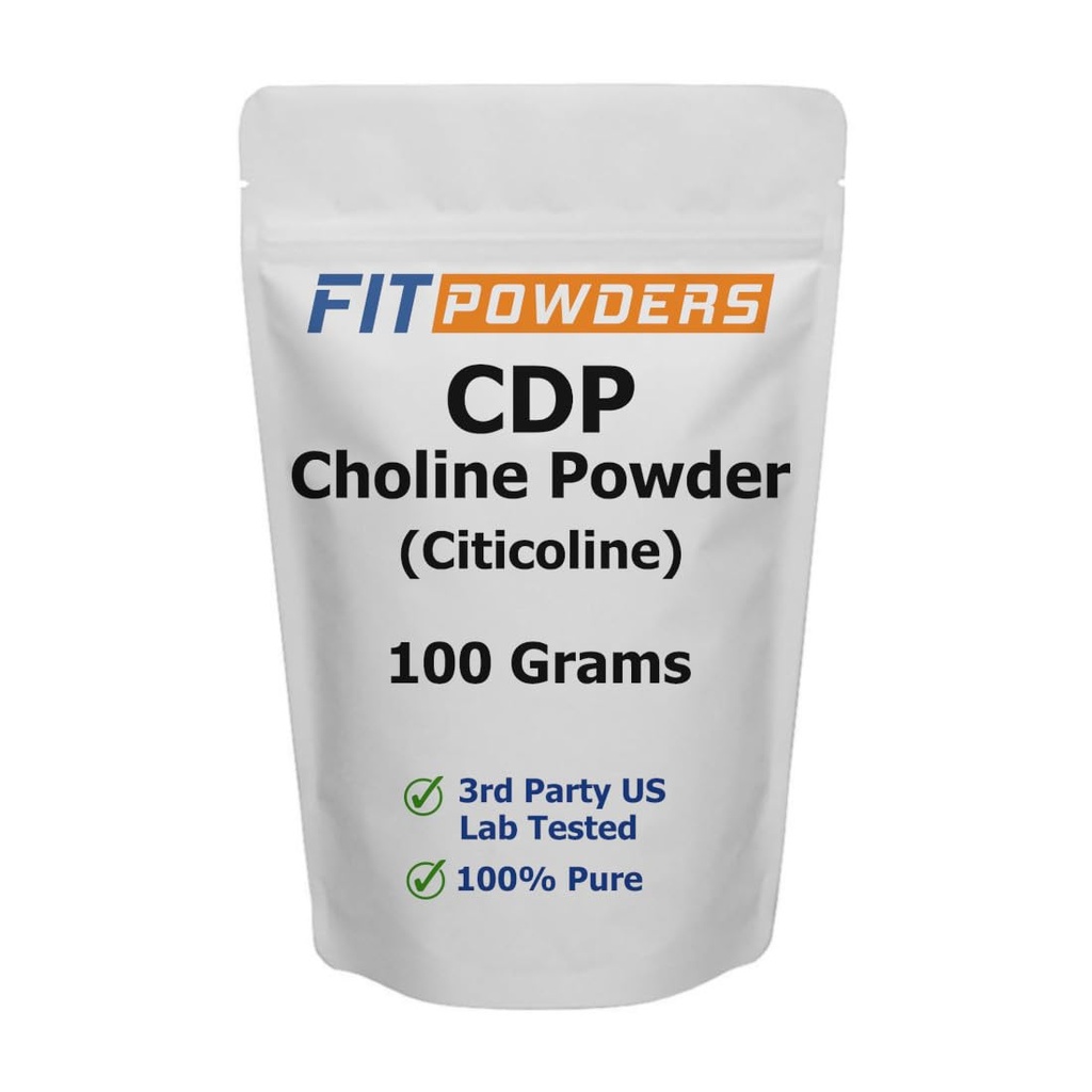 Pó de Citolina, CDP Pó de Colina Puro com Scoop, Não-GMO, Suplemento Cognitivo para Memória e Aprendizagem (100 Grams)