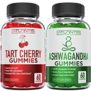 60 Pastilhas Ashwagandha + 60 Pastilhas Tart Cherry -Ashwagandha aumenta os níveis de energia e fortalece o sistema imunológico - Tart Cherry tem ácido úrico avançado limpeza para imediata Got Pain Reli