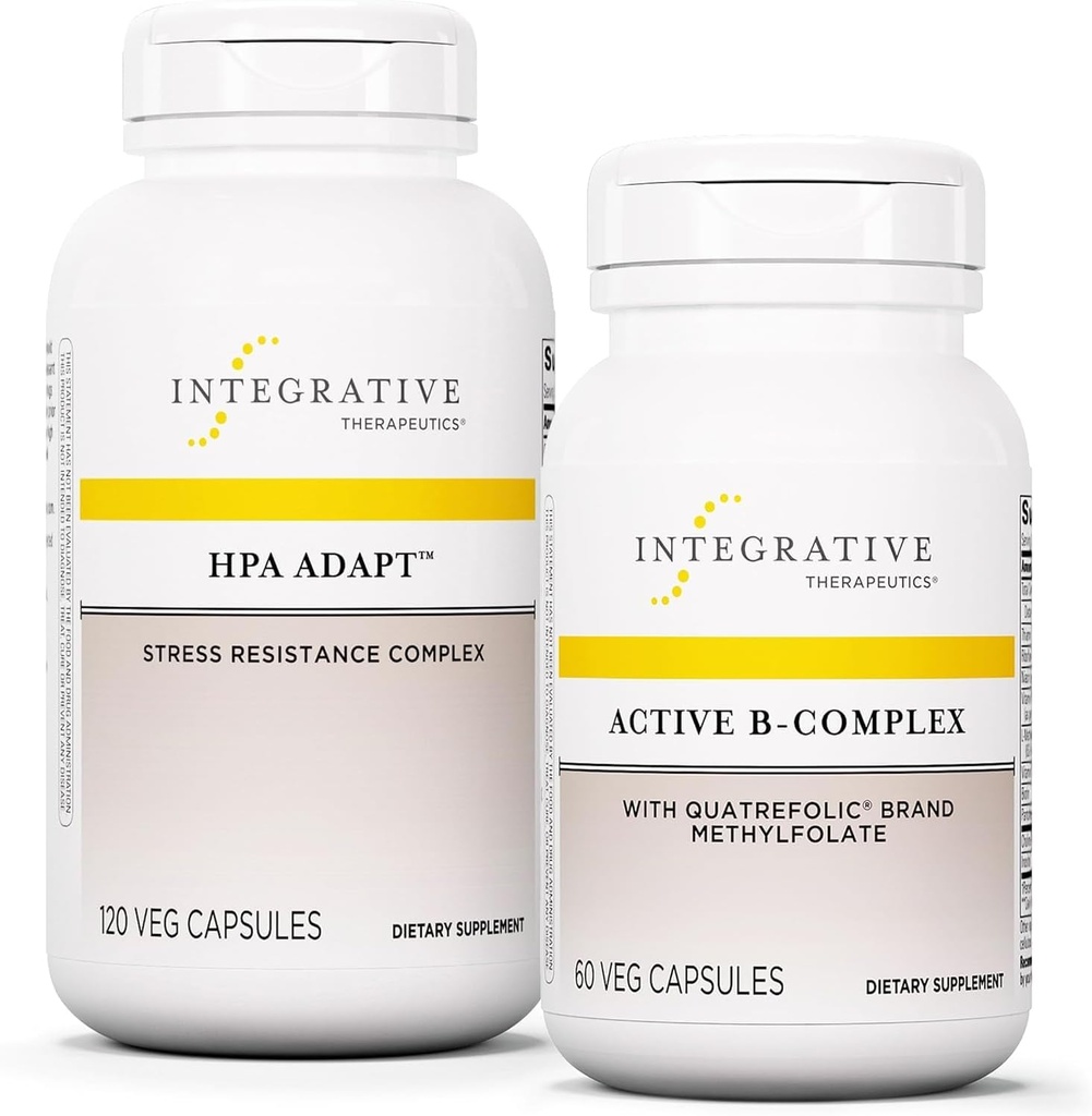 Integrative Therapeutics Bundle with Active B-Complex, 60 Cápsulas & HPA Adapt, 120 Cápsulas Vegan - Active B-Complex para apoiar o metabolismo energético - HPA Adapt to Support Healthy Stress Response