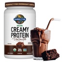 Jardim da vida Creme Orgânico Vegan Protein Powder + Aveia, 20g Complete Plant Based Protein, Água de coco, MCTs, Grãos espalhados, Prebióticos, Probióticos – Sem glúten, Chocolate Brownie, 2 LBS