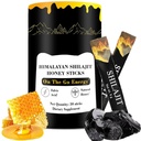 Shilajit Honey Sticks, Himalayan Shilajit Honey Sticks, Puro Himalayan Resin, Honey & Saffron, 30 Alta Absorção Sticks para energia, força e suporte cognitivo