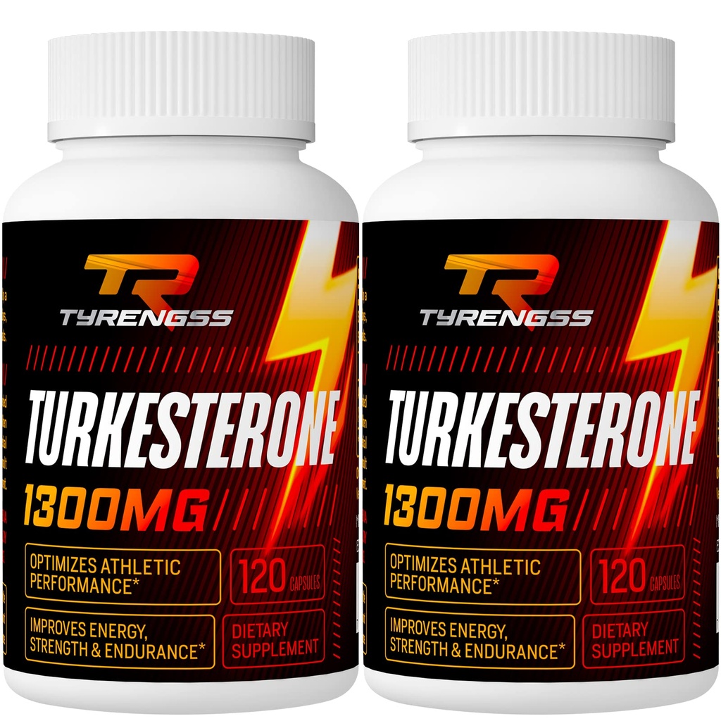 Turkesterone Suplemento 1300mg Ultra alta resistência (Ajuga Turkestanica Extract Std. a 20% Turkesterone), para desempenho atlético e massa muscular,240 cápsulas