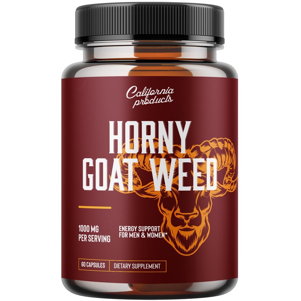 Horny Goat Weed Complex - Pílulas de realce masculino e Testosterona Natural Booster para homens desempenho masculino Pré-treino Suplementos Crescimento muscular