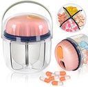 Caixa de pílulas portátil, GloDeals Organizador de comprimidos semanal 7-Dias de viagem Medicina Organizador BPA livre prova de umidade Recipiente de remédio portátil para vitaminas, Óleos de peixe, Suplementos (Pink-)