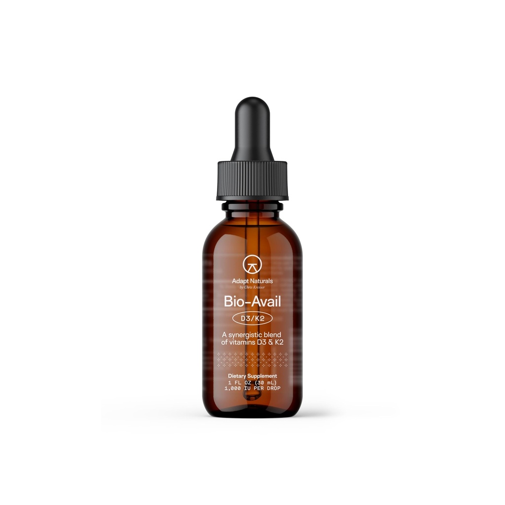 Adapte Naturals Vitamina D3 K2 1000 UI Suplemento com óleo MCT, Fórmula Líquida Altamente Absorvível, Deficiente Vitamina D Superada, Suporte Imune & Saúde Metabólica - 1 FL Oz, 600 Servings