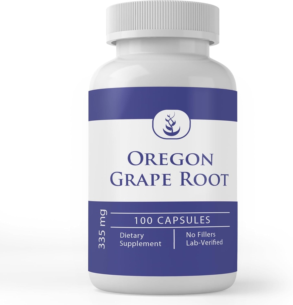 Ingredientes originais puros Raiz de uva Oregon, (100 cápsulas) sempre puro, sem aditivos ou enchimentos, laboratório verificado