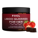 FOCL Female Libido Booster for Women - Boost Desire, Arousal, Energy, Helps Promove Hormone Balance - Horny Goat Weed, Fenugreek & Green Tea (30 Gummies Strawberry Cream)