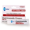 Globe Clotrimazol Antifungal Cream 1% USP (1 oz), Anti Fungal Tratamento, Alivia Coceira, Queimadura, Cracking e Escala Atletas Associados Pé, Jock Coceira, Ringworm e Mais
