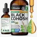 BIO KRAUTER Preto Cohosh Root Tintura - Vegan Preto Cohosh Suplementos Mulheres Apoio - Álcool e Açúcar Grátis - 2 Fl.Oz.
