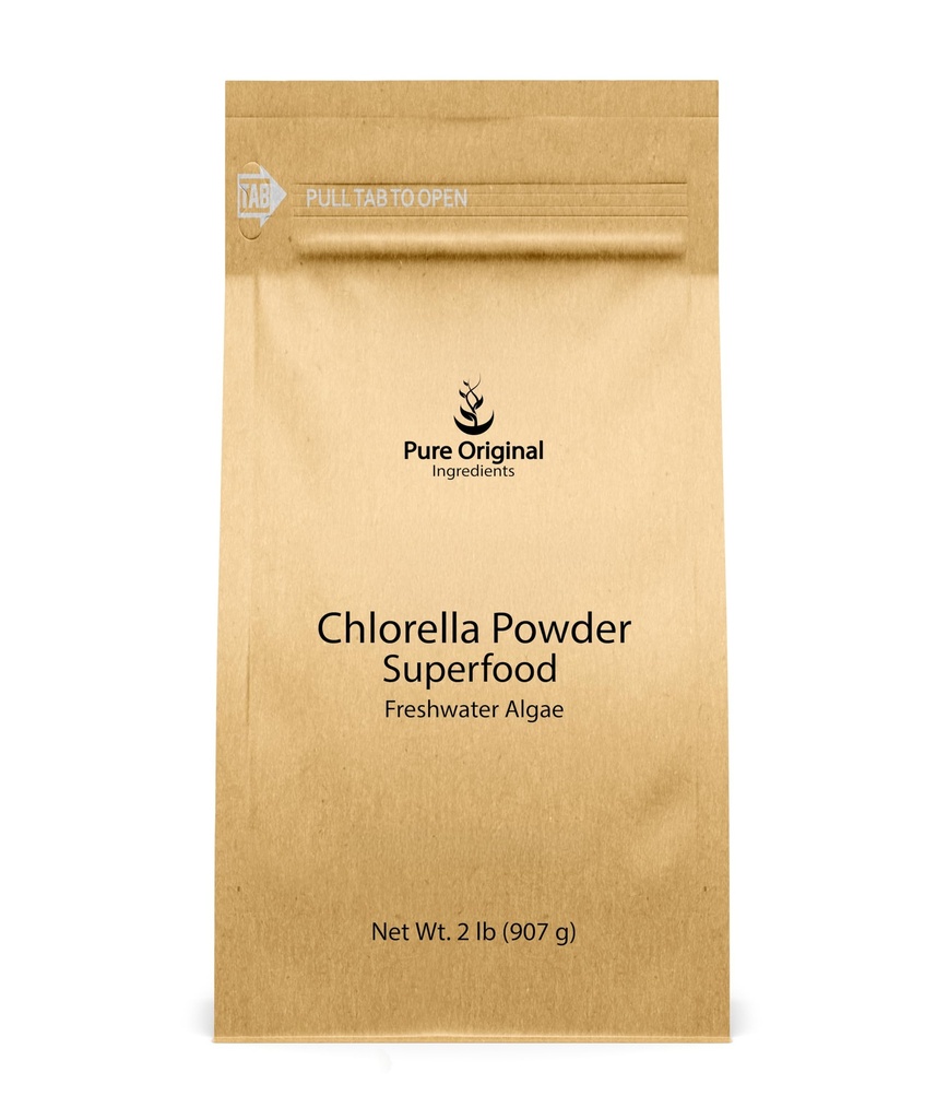 INGREDIENTES ORIGINAIS PUROS chlorela em pó (2 lb) Superalimentos, algas de água doce, naturais