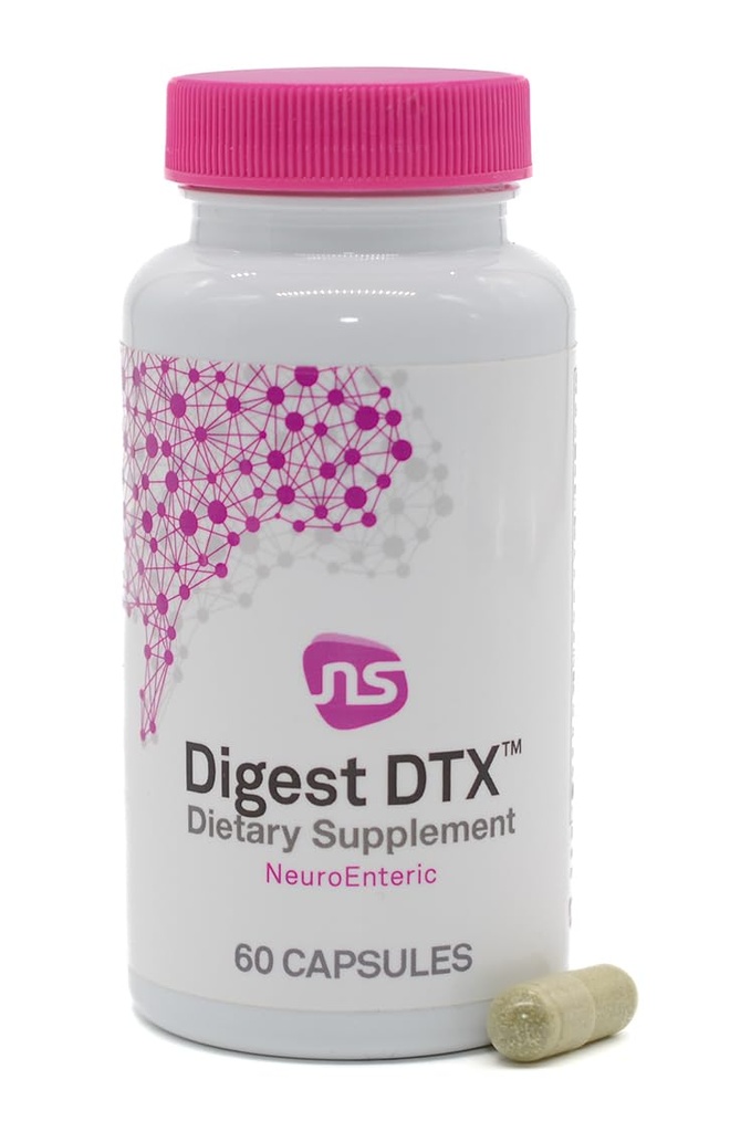 NeuroScience Digest DTX Gut Supplement com Enzimas Digestivas para Homens e Mulheres + Apple Cider Vegar & Zinc Carnosine - Promova Detox Gut Saudável, Suporte Imune e Saúde Digestiva (60 Cápsulas)