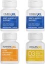 Pacote de suporte imunológico OmegaXL - (2) 60 Count + TurmericXL + VitaminaXL D3 - para apoiar a saúde imune ideal (Pacote de 4)