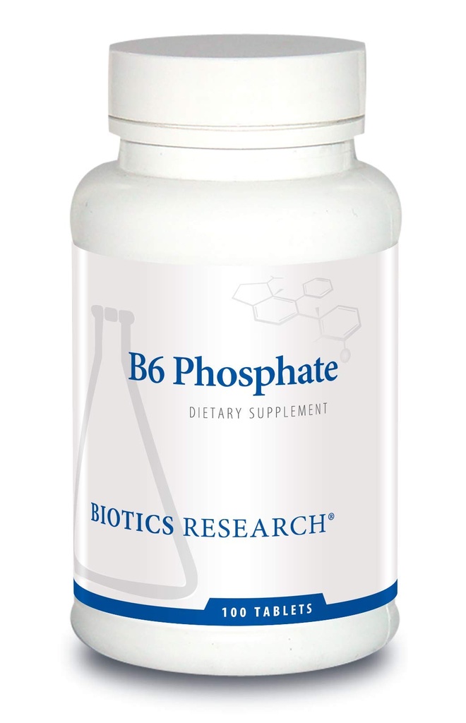Biotics Research Fosfato B6 Forma biologicamente ativa de vitamina B6 (piridoxal-5-fosfato), Suporta Função Imunitária, Metabolismo, Saúde Cardiovascular 100 comprimidos
