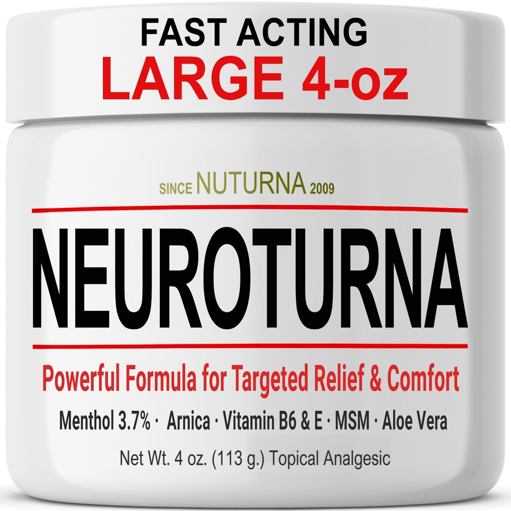 Neuropatia Nerve Alivio Creme - Atuação rápida Max Alívio para pés mãos Pernas dedos dos pés para trás - Ultra força Menthol Arnica Aloe Vera HSH, Relaxante Nervo Natural Conforto Alivio, Paraben-Free 4 Oz