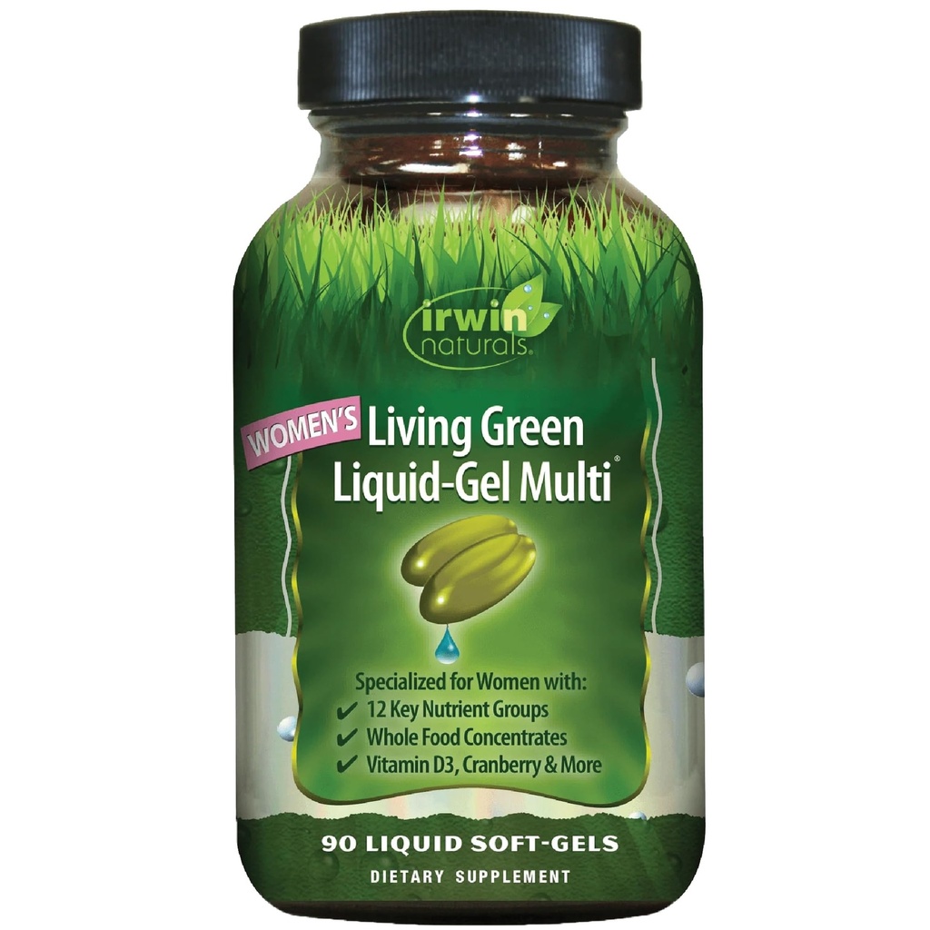 Irwin Naturals Vivendo Green Liquid-Gel Multi para Mulheres - 90 Liquid Soft-Gels