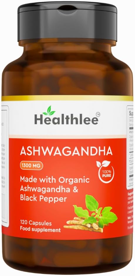 Suplementos Orgânicos de Ashwagandha Cápsulas para Homens e Mulheres Ashwagandha Root Powder com Pimenta Negra Ashwagandha Organic Complex of India 60 Day Supply.