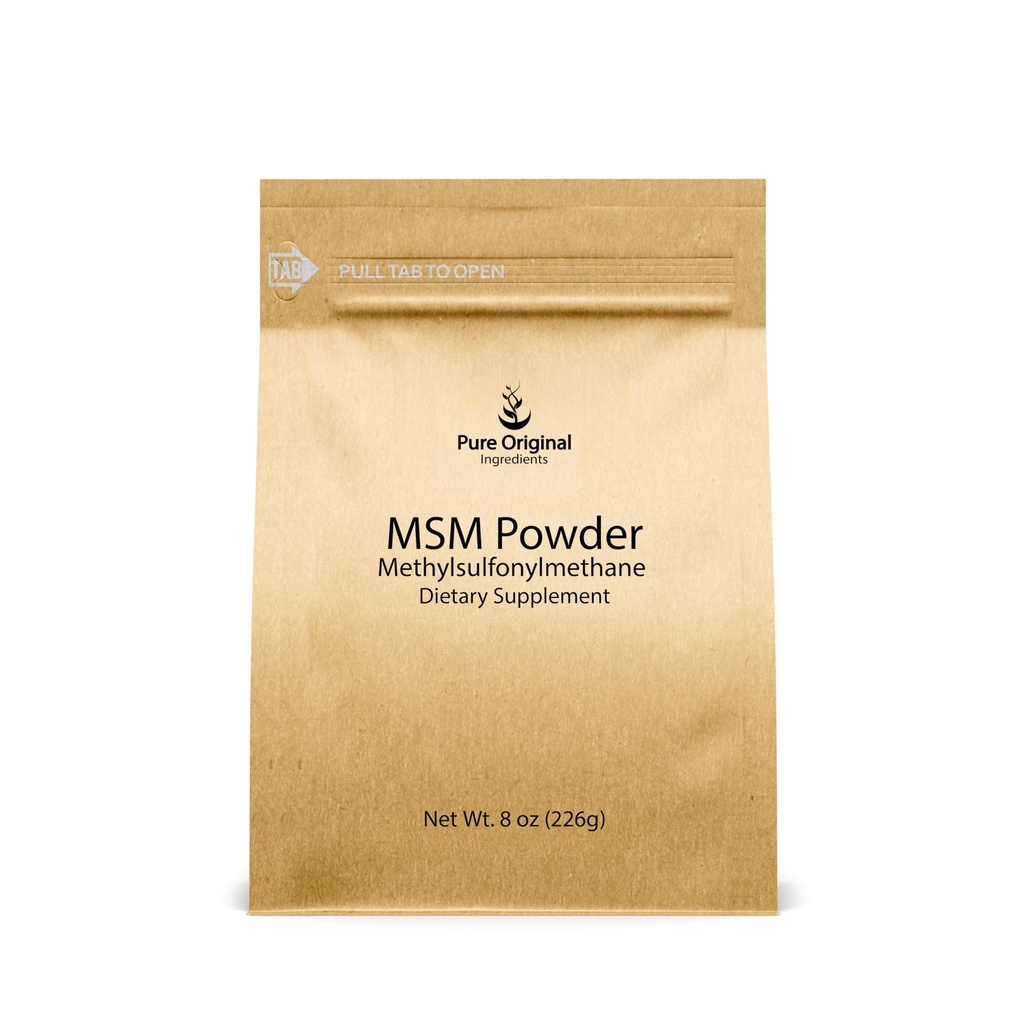 INGREDIENTES ORIGINAIS PUROS Metilsulfonilmetano (8 onças) HSH, Enxofre Natural, Suplemento dietético