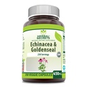 Herbal Secrets Echinacea & Goldenseal Root Supplement □ 450 Mg Por Servindo □ 250 Cápsulas Veggie