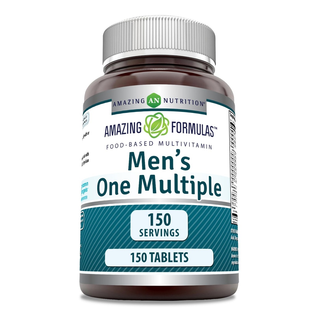 Fórmulas surpreendentes Um Suplemento de Multivitaminas masculinas Com base em alimentos 150 comprimidos