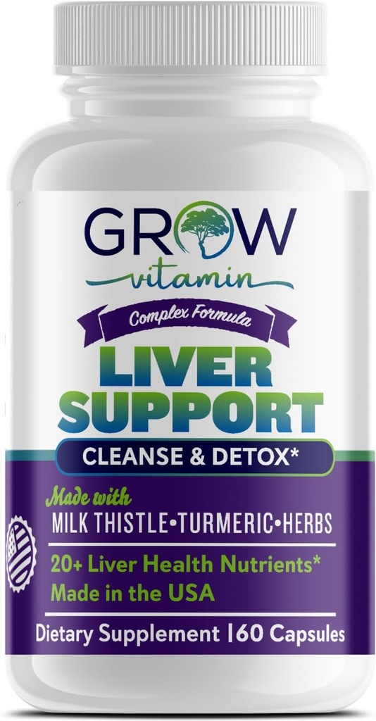 Cultivar vitamina Liver Cleanse Detox Cápsulas w/Unique Mistura de Cardo de Leite, Alcachofra & Extrato de Dandelion - Suplemento de Fígado Inclui Açafrão, Beterraba e Colina - 60 Cápsulas